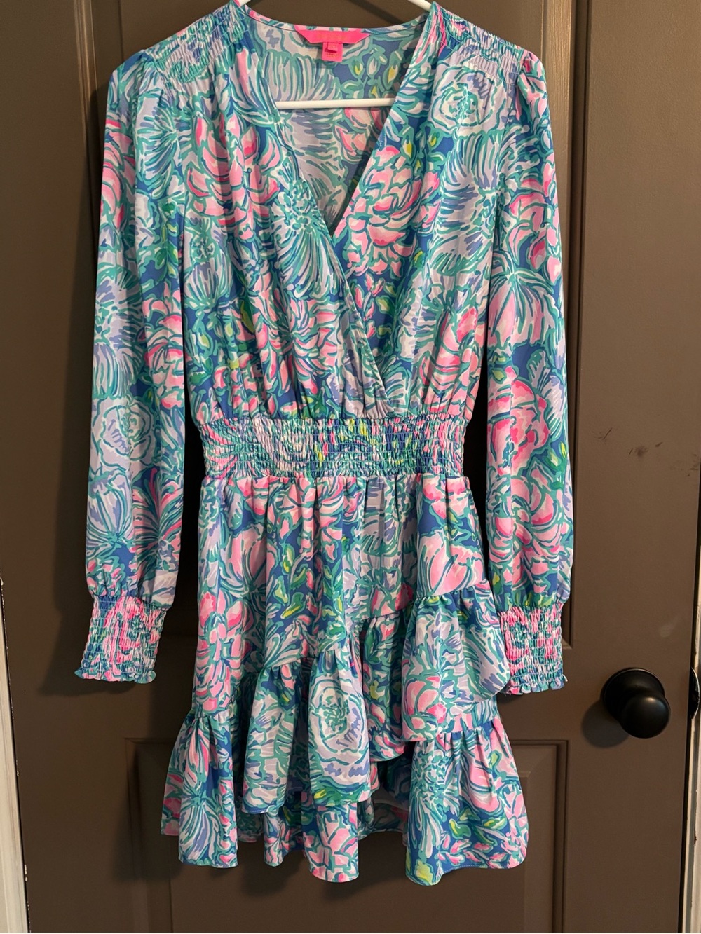 Lilly Pulitzer Pink and Aqua Floral Shift Dress